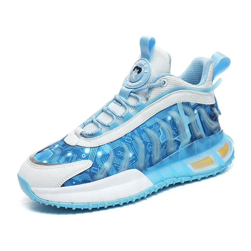Zapatillas de baloncesto informales luminosas con suela de goma para exteriores, zapatos deportivos de baloncesto, suela gruesa, a la moda, último modelo, 2023
