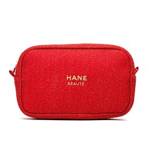 Factory Custom Large Capacity Soft Red Velvet Cosmetic Bag with Golden Zipper Fashionable Pleuche Makeup <strong>Pouch</strong> for Travel - Product Image 2