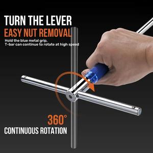 Peaktop 360 ° xoay t Loại ổ cắm cờ lê 1/2 (12.5mm) có thể tháo rời T-Bar cờ lê - Product Image 4