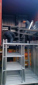 Q345 galvanizado pintado H marco escalera andamio caminar a través de andamio para la construcción de edificios - Product Image 3
