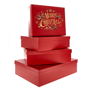2 adet tasarım ile özelleştirilmiş kırmızı noel hediyesi kutu - Product Image 1