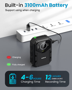 Boblov B4K1 4K dahili 128GB GPS fonksiyonu 140 geniş açı vücuda takılan kamera ile araç tutucu şarj Alarm I/O IR gece görüş - Product Image 3
