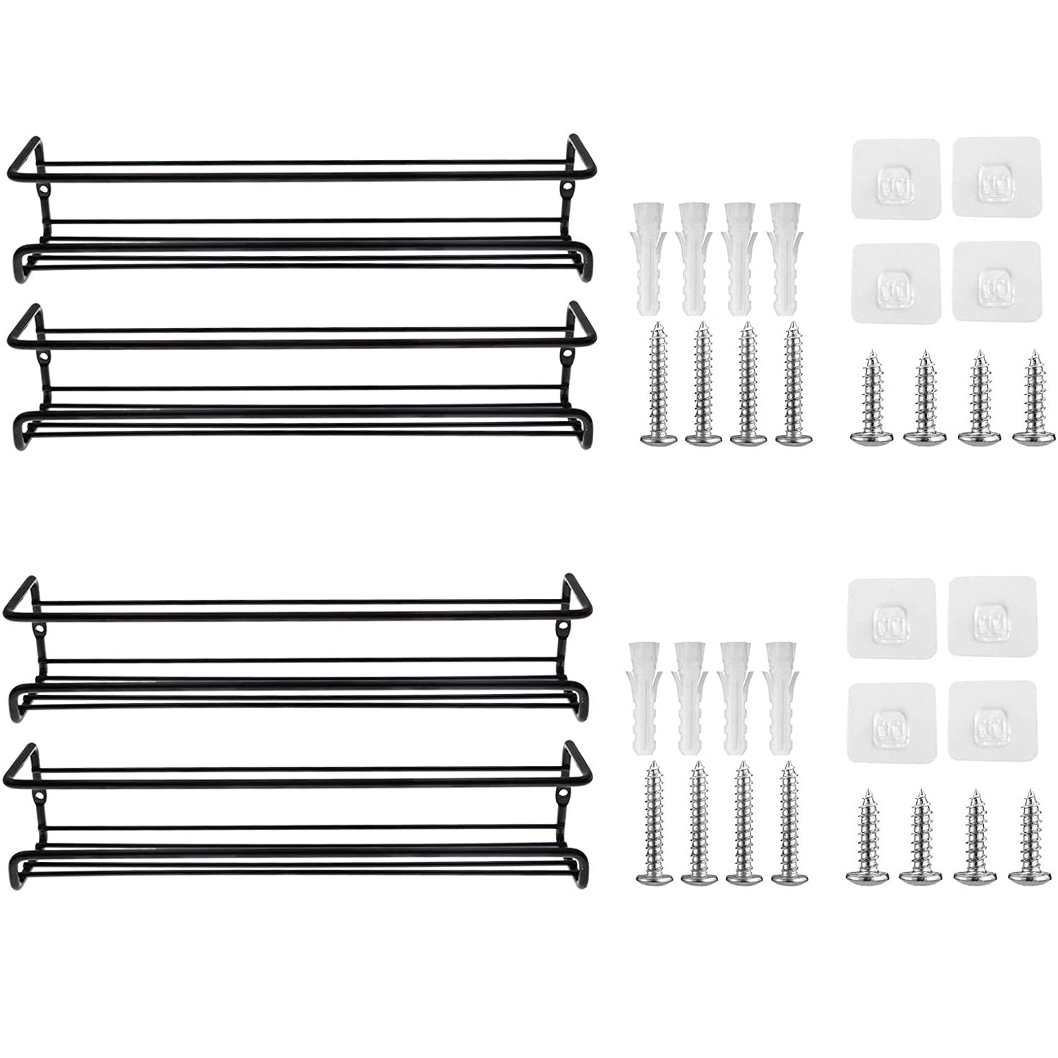 Four-pack boxed spice rack black (excluding bottles)