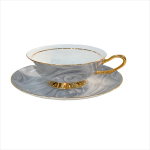 高级皇家古典骨瓷咖啡杯和茶碟套装陶瓷古典下午茶杯 - Product Image 1