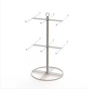 Espositore in metallo filante appendiabiti da banco a 2 livelli ripiani in filo multifunzione per portachiavi/gioielli/collana - Product Image 4