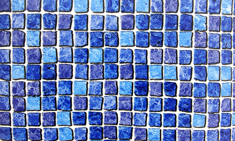 Dark Blue Casual Mosaic PVC Pool Liner