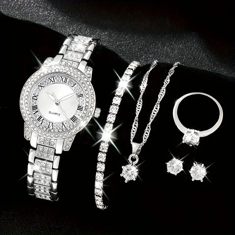 Silver Small silver watch + silver single-row zircon (no box)