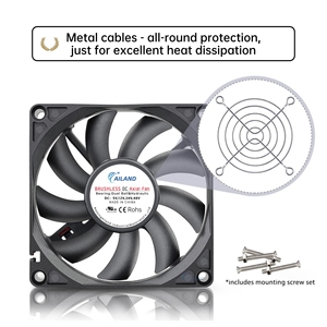 PWM RD FG機能80mmアイアークーラーファン80x 80x 15mm DC 12V 24V防水IP68 DC軸冷却ファン - Product Image 5