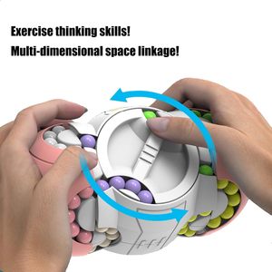 Dönen sihirli fasulye küp Spinner stres oyuncakları, stres kabartma hediyeler stres oyuncakları, çift çevirme el bulmaca küp sihirli fasulye Spinner - Product Image 4