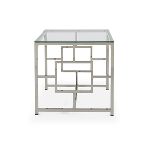 鱼缸钻石碎活边镜玻璃顶桌和茶几，带端桌现代 - Product Image 5