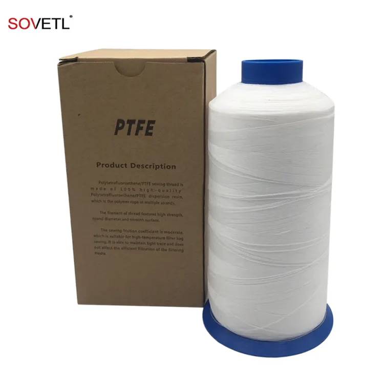 High temperature resistance low shrinkage ptfe sewing thread