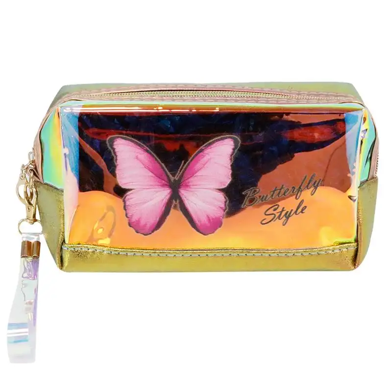 Cpc tia laser bướm bán buôn Lady Túi mỹ phẩm du lịch tổ chức Pouch trang điểm Túi TPU chất lượng cao tùy chỉnh Túi mỹ phẩm trường hợp