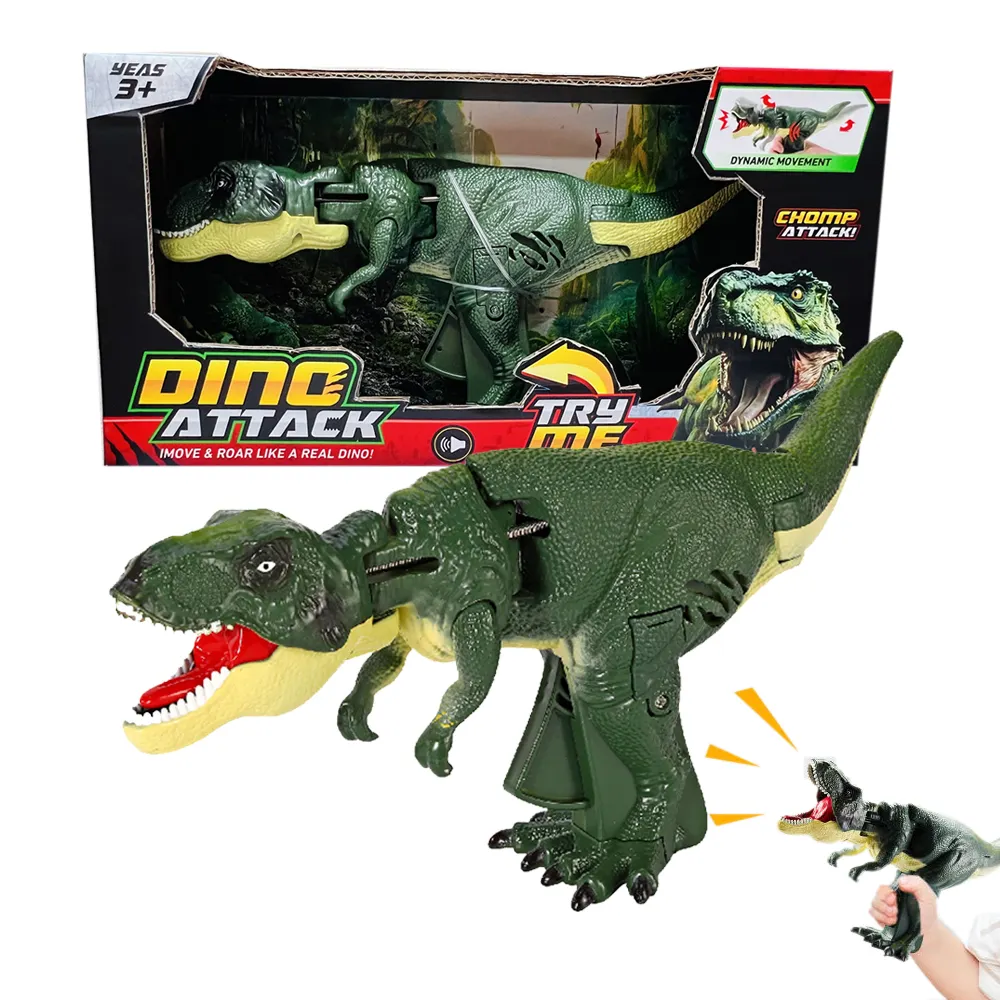 dinosaurio de juguete tiktok hot selling movable grabber T rex Stretchable dinosaur toy with sound decompression