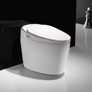 Otomatik sensör gömme elektrikli banyo tek parça akıllı Wc Commode tuvalet kase uzaktan kumanda ile altın çizgi akıllı tuvalet - Product Image 6