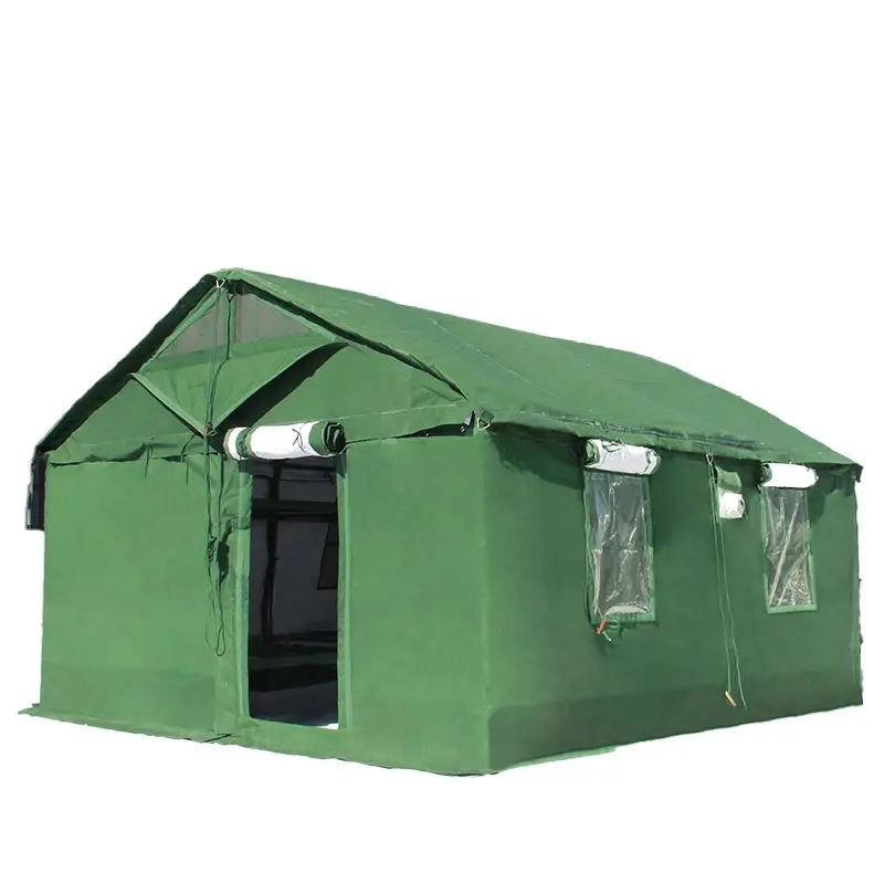 Fabricante Personalizado Tenda Verde Casa Grande Lona Camping Tarefa Desastre Alívio algodão lona Tendas