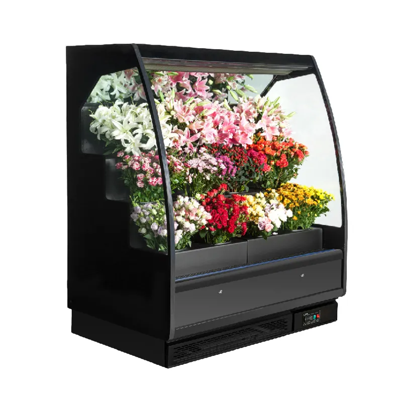 Kimay toptan açık stil taze çiçek vitrinli buzdolabı ticari buzdolabı