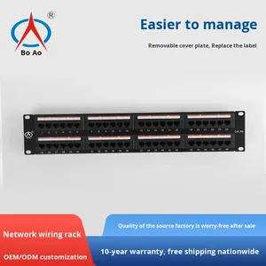 48-Port RJ45 CAT6 Non-Shielded Network <strong>Patch</strong> <strong>Panel</strong> <strong>with</strong> <strong>Module</strong> and Cable Management for Network Rack - Product Image 4