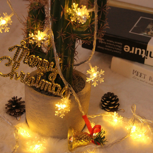 Guirnalda de luces LED con forma de copo de nieve, decoración para árbol de Navidad, habitación, Día de San Valentín, batería de 220V/USB - Product Image 6