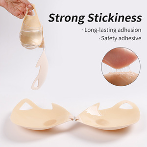 महिलाओं के लिए स्ट्रैपलेस स्टिकी ब्रज को नरम सिलिकॉन स्तन ब्रा ब्रा परांथिन पुनः प्रयोज्य पुश-अप स्पंज सामग्री पर जोर दें - Product Image 4