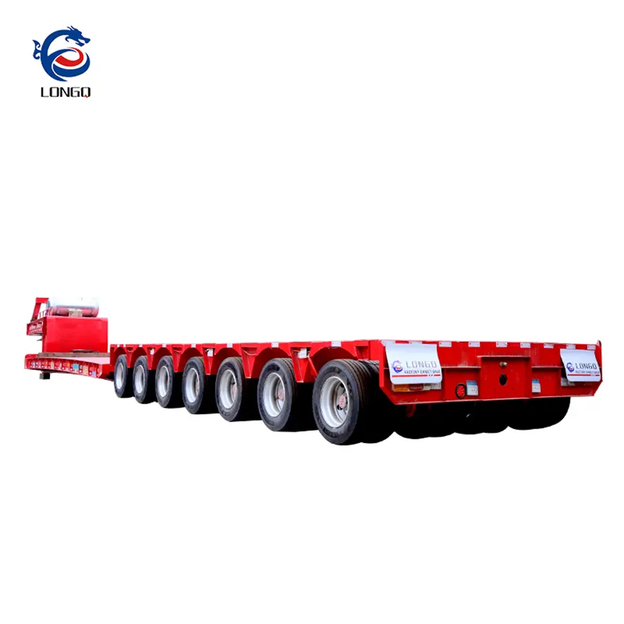 LONGQ High quality 5 axles low bed semi trailer low loaders trailer low flatbed semi trailer