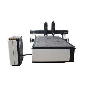 Venta caliente multifuncional dos cabezas carpintería CNC enrutador máquina de tallado - Product Image 2