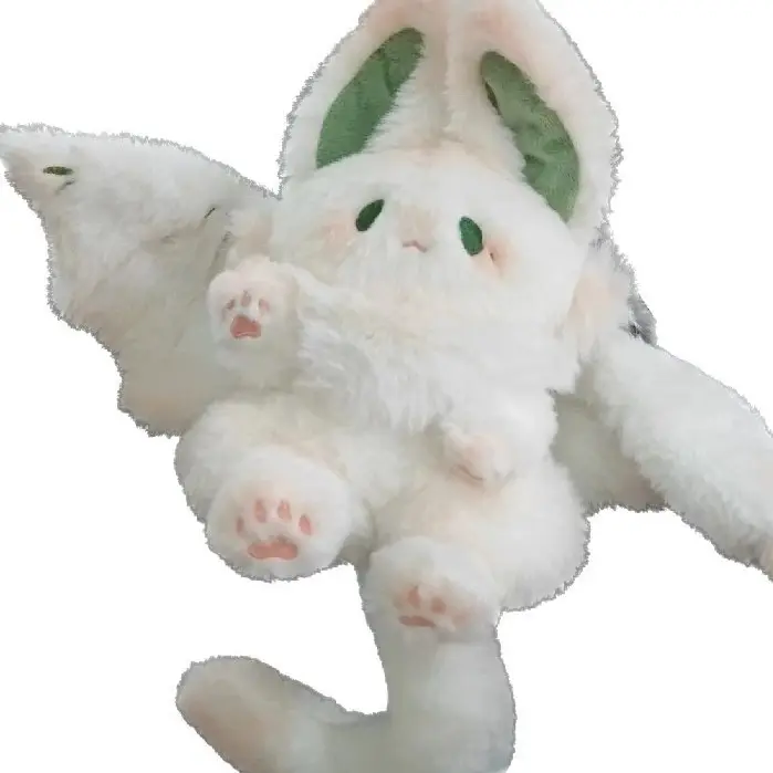 Juguete de peluche de conejo de murciélago volador, muñeca de conejo blanco grande, juguete de conejo de murciélago
