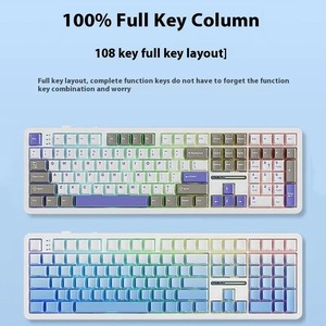 AULA F108/PRO Teclado mecánico para juegos de tamaño completo Retroiluminación personalizada Inalámbrico intercambiable en caliente para interruptor Hifi Bluetooth para escritorio - Product Image 5
