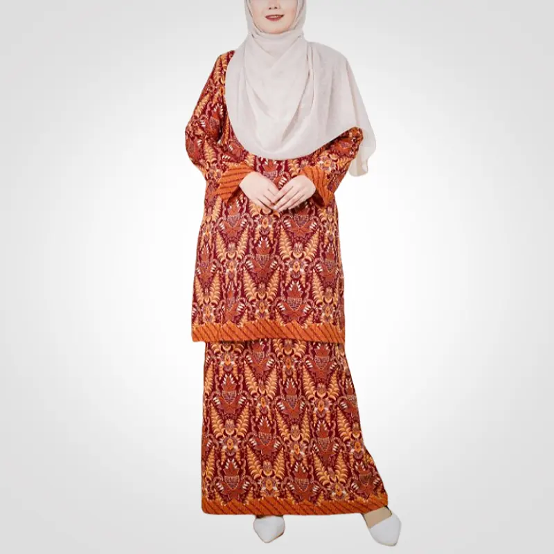 SIPO Eid Borong Malaysia muslimische Perempuan Batik Baumwollkleid modern Baju Kurung