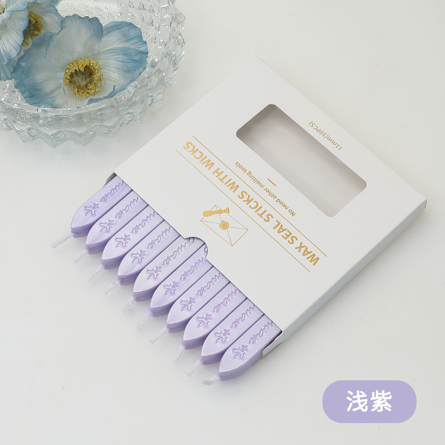 Letter-shaped with core-10 pcs per box-light purple