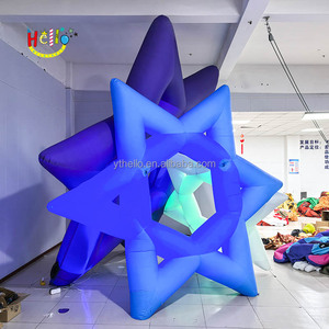 Bơm hơi khổng lồ sao trang trí ba màu sắc <span class=keywords><strong>Inflatable</strong></span> lục giác sao với ánh sáng LED - Product Image 4