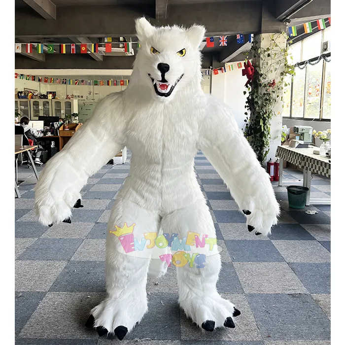 Genuss CE Großhandel 2.2m Aufblasbare realistische weiße Wolf Maskottchen Kostüm Cosplay Party Spiel Kostüm Wolf Kostüm Maskottchen