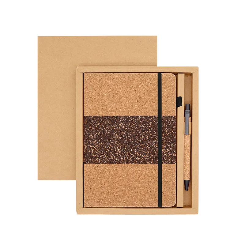 Buku catatan ramah lingkungan tusuk gabus kopi dan catatan mengambil buku catatan jurnal daur ulang kualitas tinggi buku harian kulit kustom