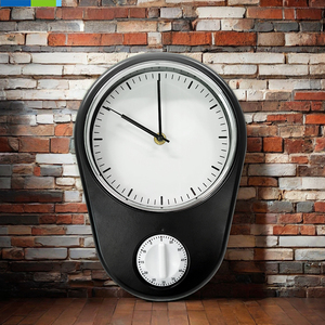 Große quadratische Eisen-Wanduhr mit Quarz-Timer Wohnzimmer und Küche Dekoration Nadel-Anzeige getrennte Kombination - Product Image 1