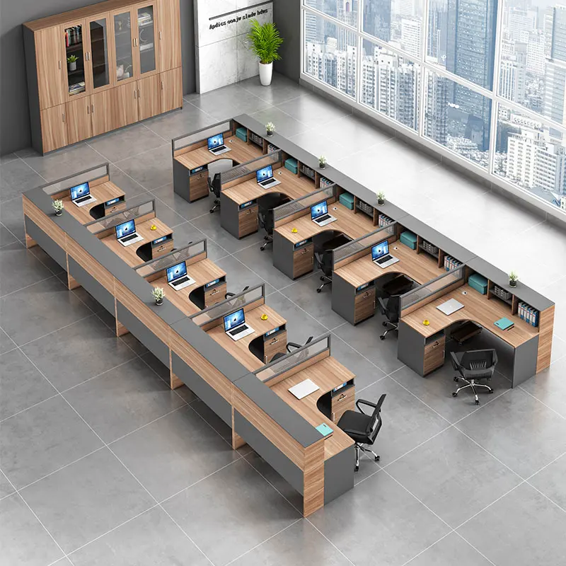 Moderne Commerciële Kantoormeubilair Kantoortafel En Stoel Modulaire Cabine Partitie Kantoor Bureau Workstation Bureau De Travail