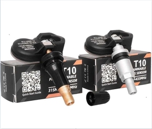 Foxwell T10 Sensor TPMS programable universal Vástago de válvula de metal de goma intercambiable 433 315MHz Sensores de presión de neumáticos 2 en 1 - Product Image 1
