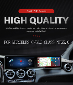 12,3 "pantalla dual Android 13 Carplay Android AUTO navegación Gps para mercedes-benz GLC X253 C W205 NTG5.0 sistema