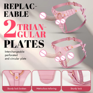 여성 끈이없는 팬티 속옷 레즈비언 게이 초보자를위한 딜도 하네스에 브리프 조절 가능한 허리와 허벅지 벨트 스트랩 플레이 - Product Image 3