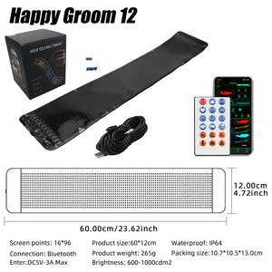 16*32 64*20 96*20 araç ön camı LED ekran DIY gösterge ışığı şeytan gözü App uzaktan kumanda animasyonlu gözler arabalar için kamyon led - Product Image 6