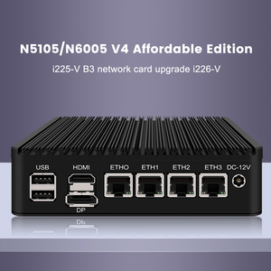 Fansız sağlam Mini PC 4 intel i226-V 2.5Gb LAN N6005 N5105 2 * NVMe TPM2.0 anahtarı yumuşak yönlendirici VPN sunucu ESXI güvenlik duvarı aletleri - Product Image 4