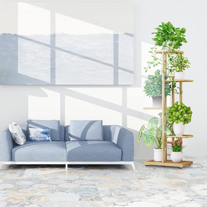 Sky-Touch 5-Tier trong nhà & Ngoài trời nhà máy đứng vàng kim loại planter hiển thị giá Lớn 43x22x98 cm kệ cho 5 nồi chủ - Product Image 2