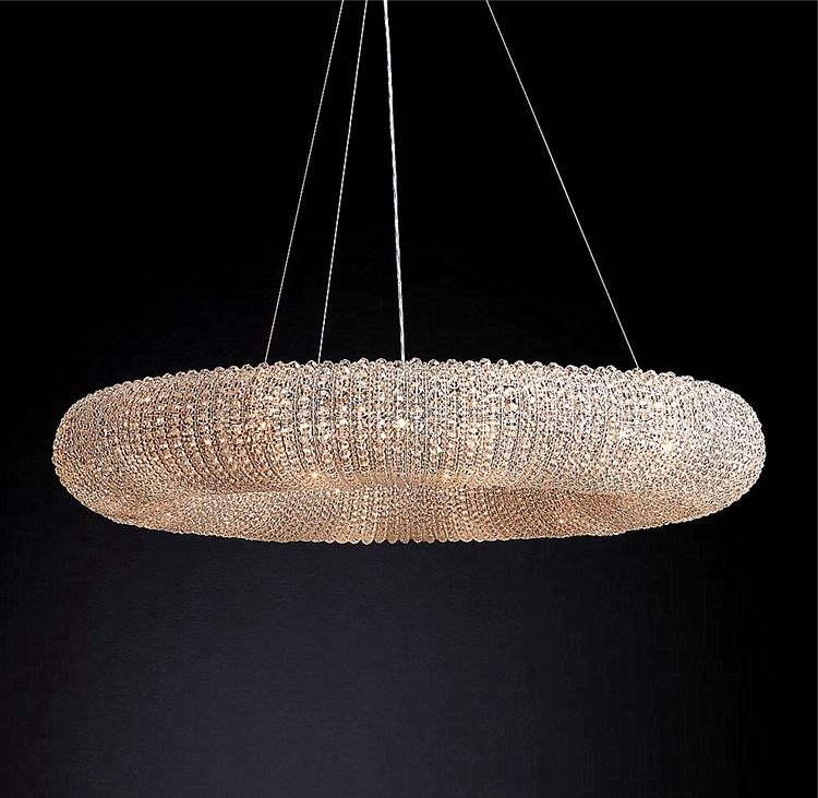 Restoration Crystal Halo Smoke Crystal Chandelier Lights
