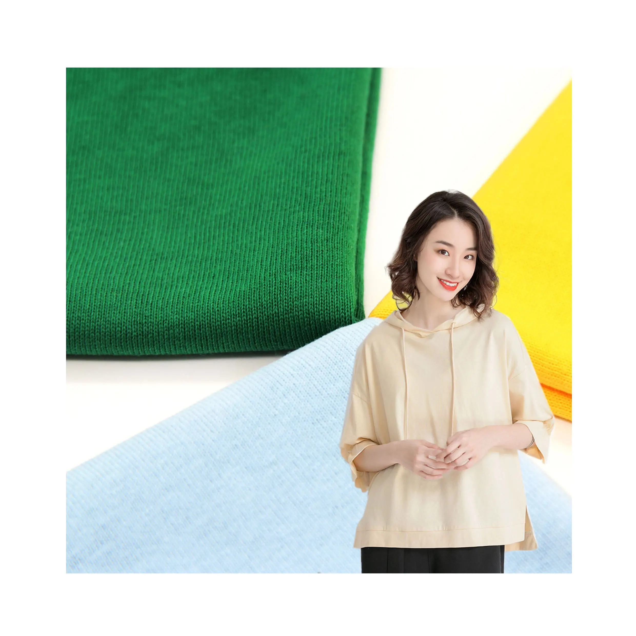 Rouleau Textile Peigne T-shirt Uni Lin/Coton Tissu Fabricant Source Usine