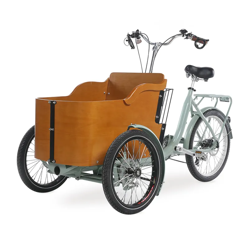 Tricycle électrique à 3 roues pour vélo, 2022, bicyclette Cargo, boîtier avant, triporteur 4 sièges, remorque Cargo