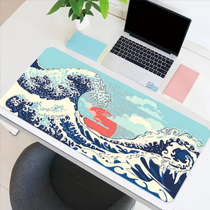 Gaming Mouse Pad <strong>Computer</strong> <strong>Keyboard</strong> Mouse Mat Soft Smooth Surface Anti-Slip Rubber Base XXL Mouse Pad 800 X 300 X 3 MM - Waves - Product Image 1