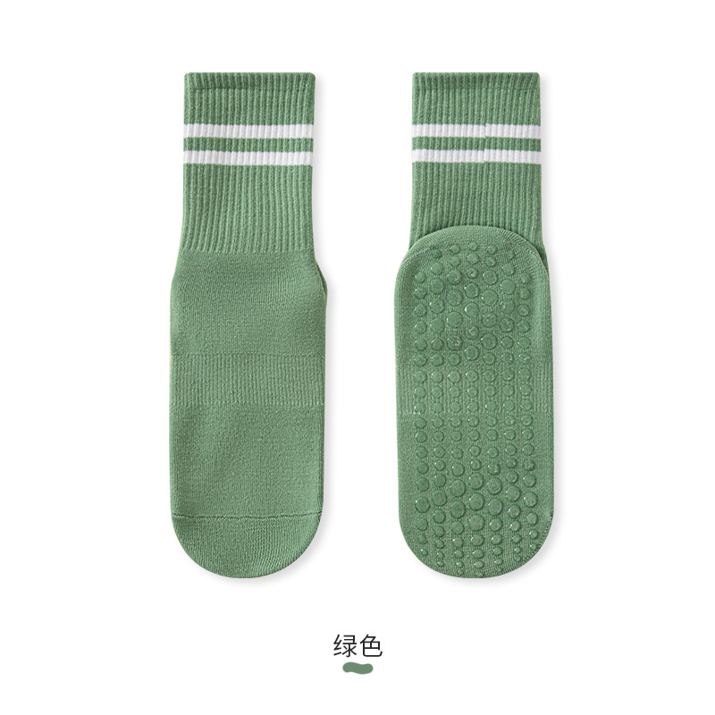 Chaussettes de yoga à barres parallèles-vert