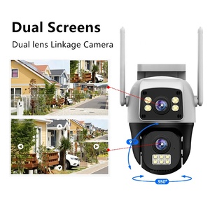 V380 Pro Outdoor WIFI Dual Lens Human Detection <strong>Camera</strong> System Waterproof Network CCTV Bullet PTZ Linkage <strong>Camera</strong>