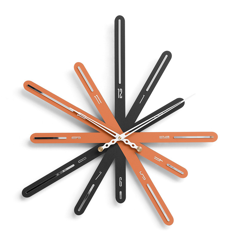 Orange et noir modernes - Grande taille (63 cm de large ; 65,5 cm de haut)