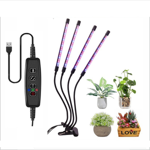 โคมไฟสำหรับปลูกพืชแบบคลิปเต็มสเปกตรัมพร้อมไฟ LED สีแดงสีฟ้าสำหรับพืชในร่มหรี่แสงได้10ระดับระยะเวลาปิดอัตโนมัติ3 9 12Hrs - Product Image 4