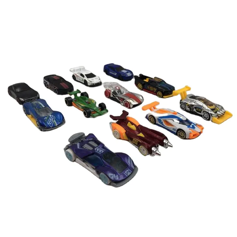 Penjualan Laris Set Mainan Mobil Logam Set Mainan Mobil Balap Roda Bebas Die Cast 12 Set Mainan Koleksi Kendaraan untuk Anak-anak