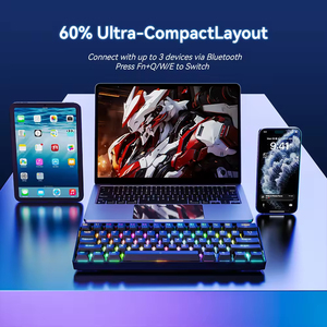 Bluetooth Tri-Chế Độ Có Dây 2.4G RGB Chơi Game Bàn Phím 61 Phím 60% Không Dây Bàn Phím Cơ Khí Màu Xanh Chuyển Đổi 60 Phần trăm Teclado Gamer - Product Image 6